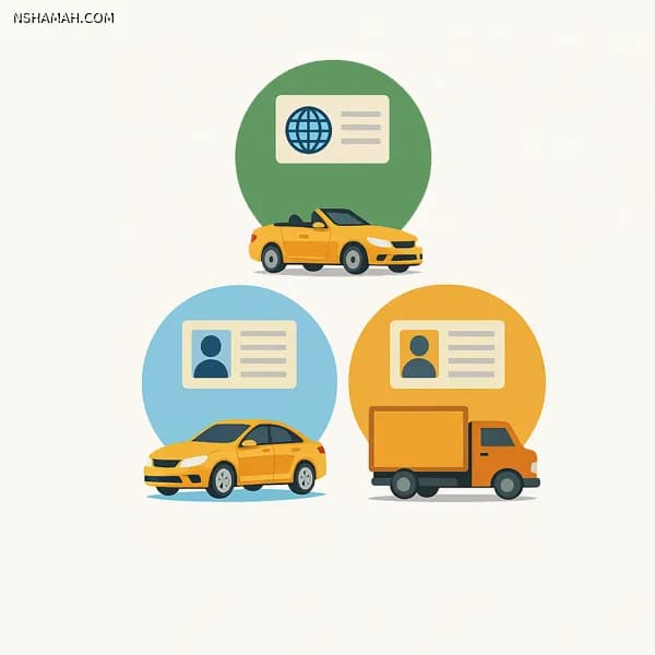الفرق بين الرخصة الخاصة والعامة ورخصة القيادة الدولية