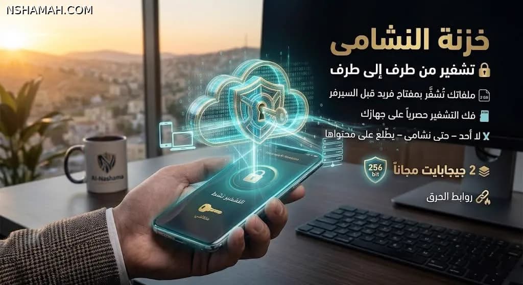 🔒 ملفاتك لعيونك فقط.. ومع "نشامى" الأمان صار له عنوان!
هل فكرت يوماً من يمكنه الوصول لملفاتك على السحابة؟ مع خزنة النشامى، الجواب هو: أنت فقط! 🛡️

لقد أطلقنا ميزتنا الجديدة والفريدة من نوعها في عالم التخزين السحابي، حيث الخصوصية ليست مجرد شعار، بل هي أساس النظام.

✨ ما الذي يجعل "خزنة النشامى" خيارك الأول؟
تشفير من طرف إلى طرف (End-to-End): ملفاتك تُشفّر على جهازك بمفتاحك الخاص قبل أن تصل إلينا. حتى نحن في "نشامى" لا نستطيع رؤيتها! 🚫👁️

معيار تشفير 256-bit: نستخدم أعلى المعايير العالمية لضمان حماية بياناتك.

روابط الحرق الذاتية: شارك ملفك برابط يُحذف تلقائياً بعد أول تحميل.. خصوصية تتجاوز الحدود! 🔥

مفتاح فريد لكل مستخدم: أمانك الشخصي لا يتشارك مع أحد.

🎁 ابدأ معنا مجاناً واكتشف الفرق:
✅ 2 جيجابايت مساحة مجانية فور التسجيل.
✅ بدون بطاقة ائتمان وبدون تعقيدات.
✅ رفع سريع وموثوق لجميع أنواع ملفاتك.

بثلاث خطوات بسيطة، أمّن مستقبلك الرقمي:

أنشئ حسابك مجاناً.

ارفع ملفاتك (اسحب وأفلت).

تحكم بمشاركتها أو احتفظ بها لنفسك بضغطة واحدة.

🔗 انضم لآلاف الواثقين بنا وجربها الآن:
https://www.nshamah.com/cloud

--------

#نشامى #خزنة_النشامى #تخزين_سحابي #أمن_المعلومات #خصوصية #تشفير #النشامى_تكنولوجي